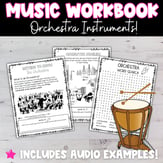 Music Workbook and Worksheets - Orchestra Instruments Families PDF